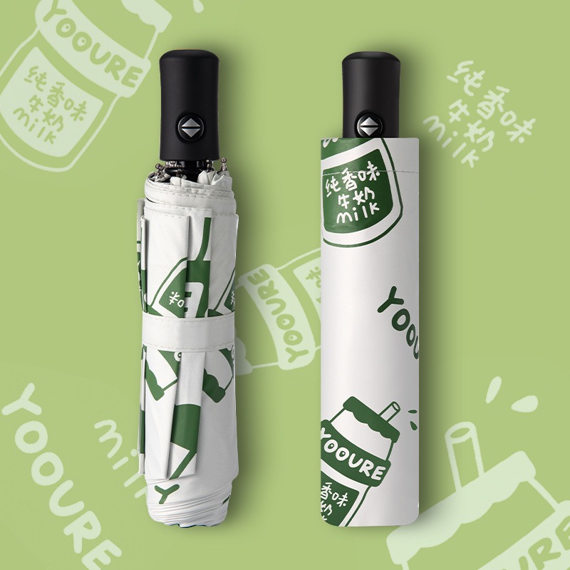 簡畫小清新ins太陽傘防紫外線學生女折疊遮陽傘晴雨傘兩用全自動-細節圖3