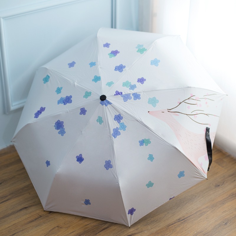 小清新ins太陽傘晴雨兩用折疊黑膠遮陽傘學生防曬防紫外線雨傘女-細節圖2