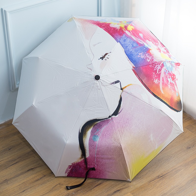 小清新ins太陽傘晴雨兩用折疊黑膠遮陽傘學生防曬防紫外線雨傘女-細節圖4