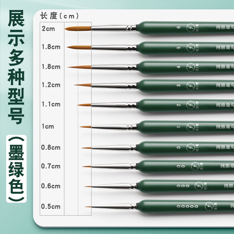 狼毫勾線筆美術專用面相筆極細水粉油畫國畫水彩軟頭畫畫細學生用描邊工筆繪畫顏料丙烯毛筆特細畫筆套裝勾勒-細節圖3