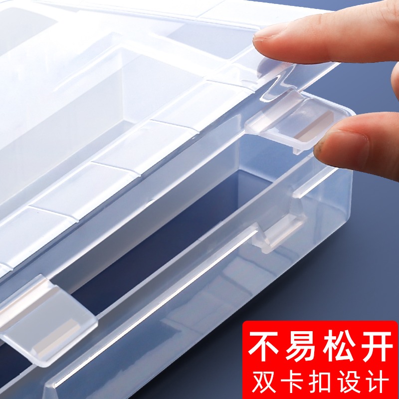 素描筆盒美術生畫畫繪畫用品工具套裝大容量彩鉛初中生畫筆盒子鉛筆盒簡約收納炭筆專用透明塑料多功能卷筆簾-細節圖4