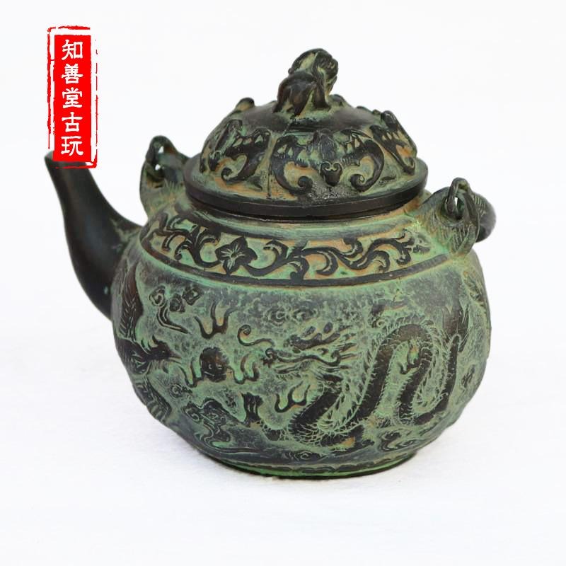 特色工藝裝飾禮品辦公家居用品精緻純銅水壺擺件仿古件大號茶壺-細節圖4