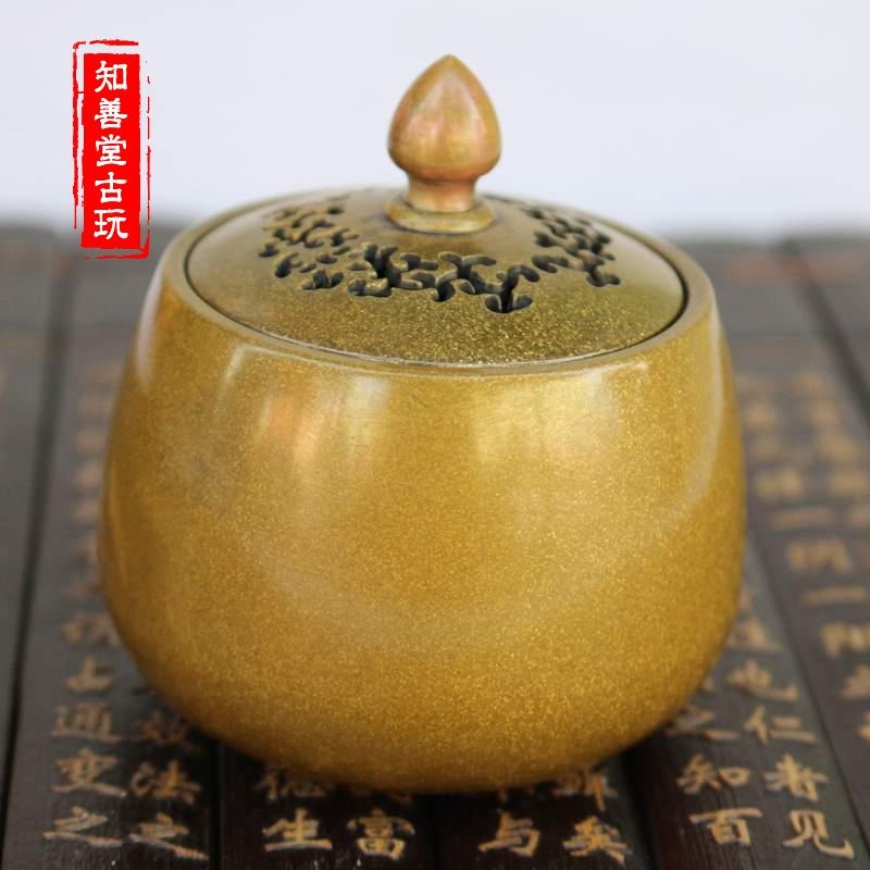 銅香爐純銅大號薰香檀香線香紫銅仿古大明宣德黃銅陳巧生金蝸牛爐-細節圖6