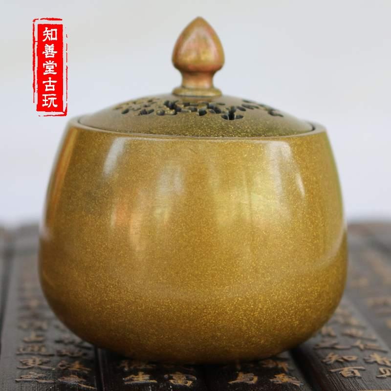 銅香爐純銅大號薰香檀香線香紫銅仿古大明宣德黃銅陳巧生金蝸牛爐-細節圖7
