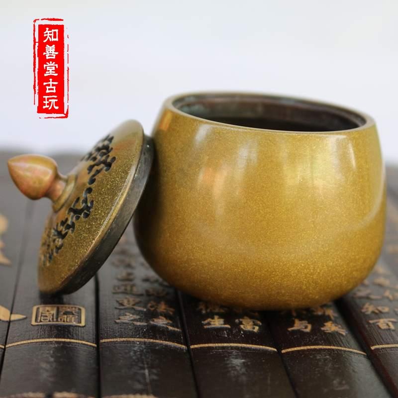 銅香爐純銅大號薰香檀香線香紫銅仿古大明宣德黃銅陳巧生金蝸牛爐-細節圖9
