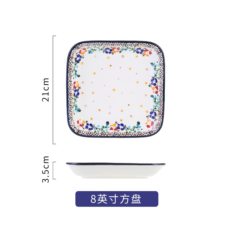 波蘭雙耳盤子家用創意個性烤箱微波爐瓷焗飯盤陶瓷餐具北歐湯盤-細節圖8