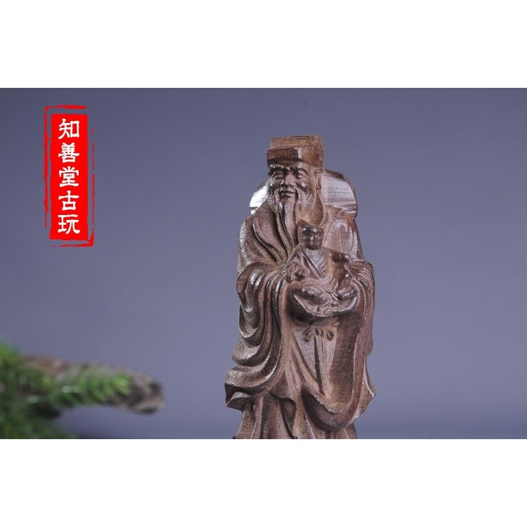 天然沉香木福祿壽三星擺件正宗印尼沉香木擺件會沉水的沉香木擺件-細節圖3