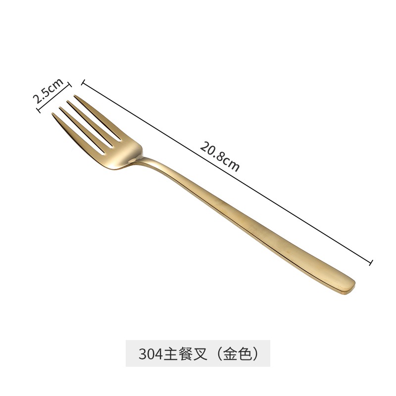 304不銹鋼叉子北歐家用長柄喫麪西餐叉牛排叉勺水果叉甜品沙拉叉-細節圖7
