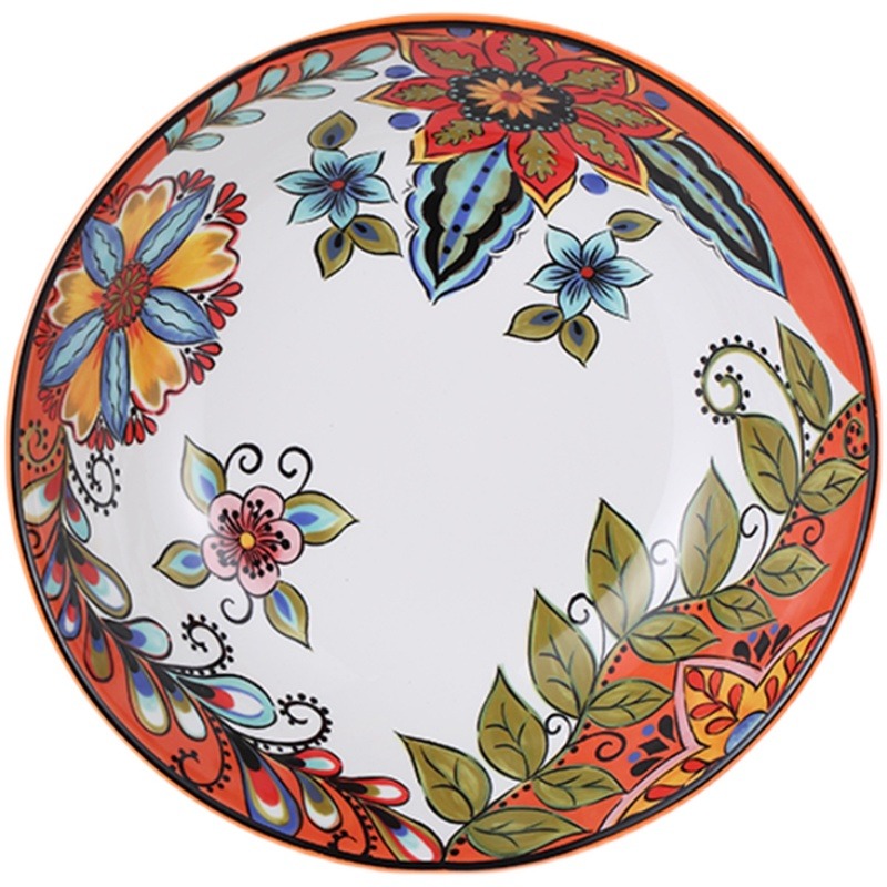 手繪酸菜魚大盆碗湯盆大號商用家用牛肉毛血旺大碗陶瓷湯碗水果盆-細節圖5