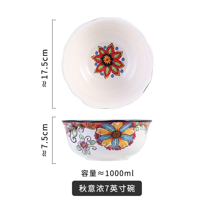 手繪酸菜魚大盆碗湯盆大號商用家用牛肉毛血旺大碗陶瓷湯碗水果盆-細節圖6