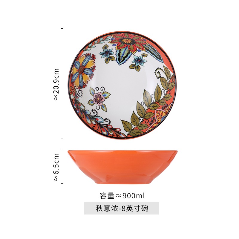 手繪酸菜魚大盆碗湯盆大號商用家用牛肉毛血旺大碗陶瓷湯碗水果盆-細節圖9