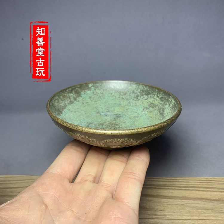 仿古黃銅雕刻十二生肖四大美女銅碗青銅色包漿古玩黃銅碗工藝擺件-細節圖8