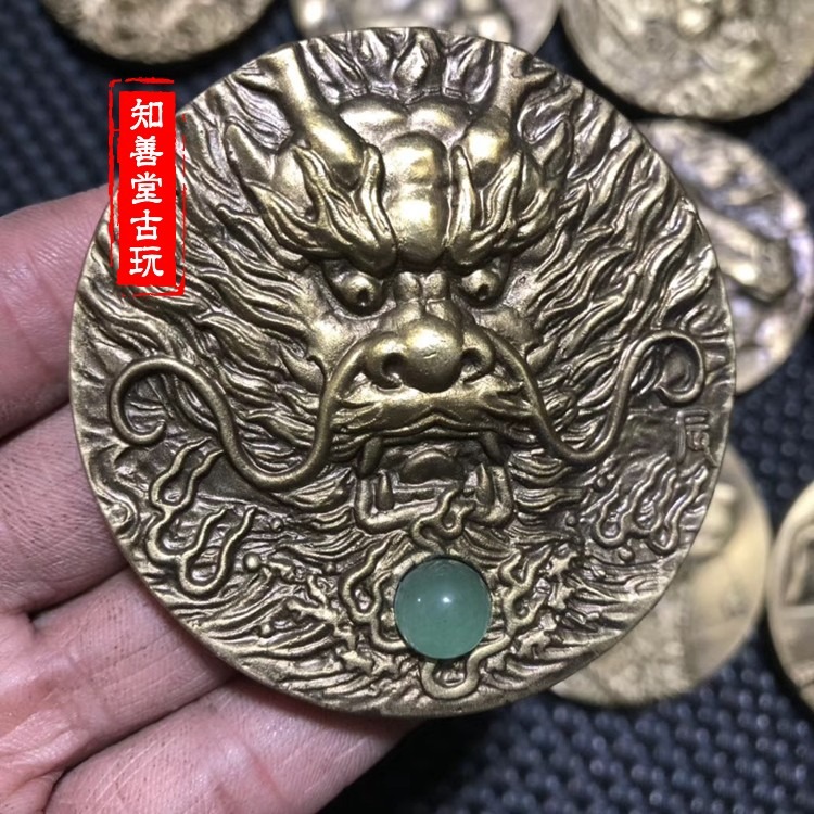 黃銅十二生肖紀念銅章浮雕銅猴子老虎豬龍蛇狗羊工藝品禮品紀念幣-細節圖10