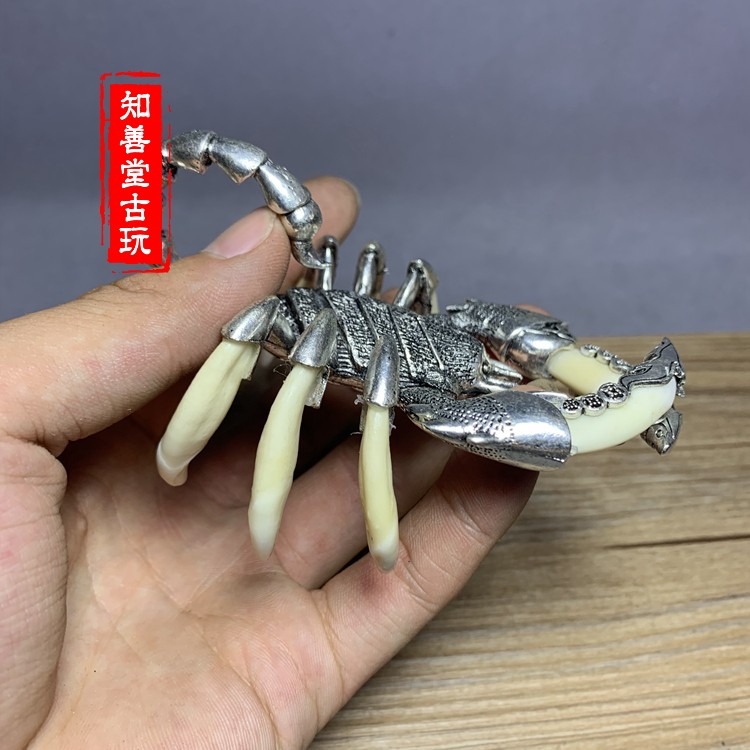 狼狗牙蠍子擺件天蠍座生日禮物鎮宅家居飾品狼牙天蠍本命年吉祥物-細節圖2