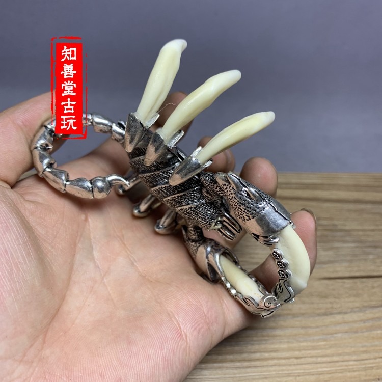 狼狗牙蠍子擺件天蠍座生日禮物鎮宅家居飾品狼牙天蠍本命年吉祥物-細節圖5