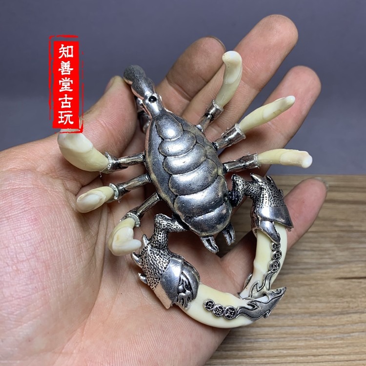 狼狗牙蠍子擺件天蠍座生日禮物鎮宅家居飾品狼牙天蠍本命年吉祥物-細節圖9