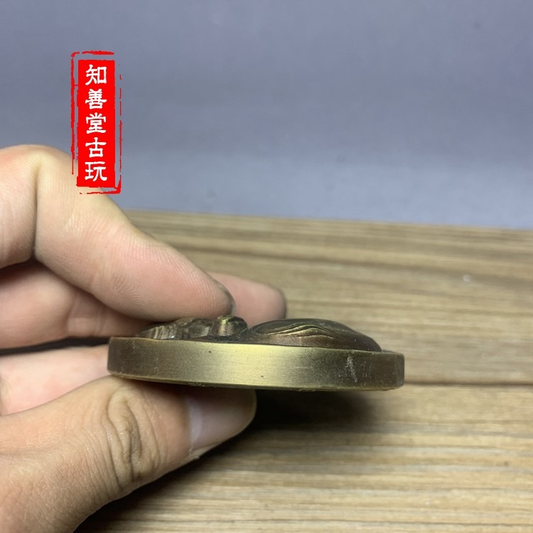純銅生肖牛茶寵茶玩扭轉乾坤擺件太極八卦銅雙牛風水創意個性茶具-細節圖8