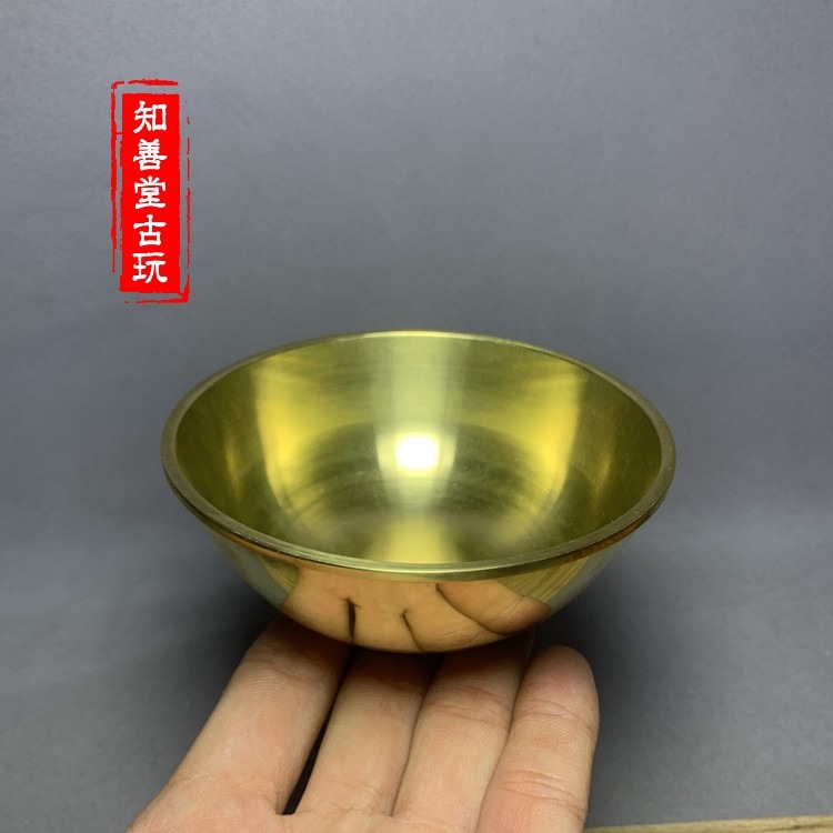 純銅供碗油碗供佛供齋銅碗金飯碗風水碗銅筷子銅碗家用飯碗聚寶盆-細節圖4