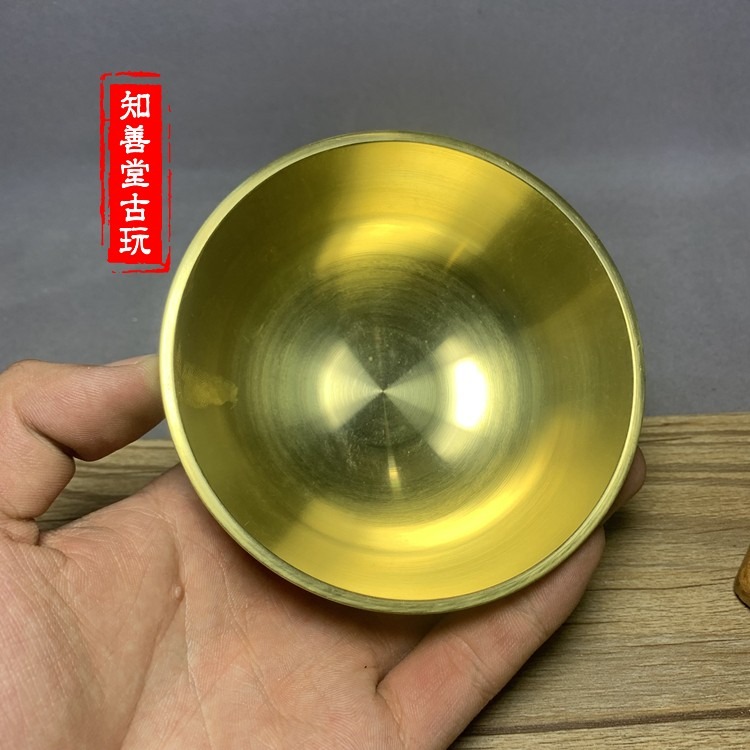 純銅供碗油碗供佛供齋銅碗金飯碗風水碗銅筷子銅碗家用飯碗聚寶盆-細節圖10