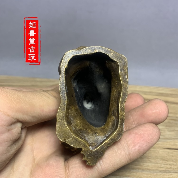 仿古古玩迷你袖珍小銅佛小擺件 八卦騎虎財神趙公明擺件 兩種款式-細節圖9