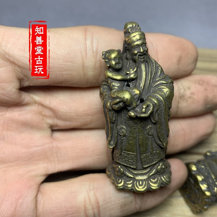 佛像神仙擺件道教三星福祿壽一套純銅擺件風水銅器佛像銅壽星擺件-細節圖4