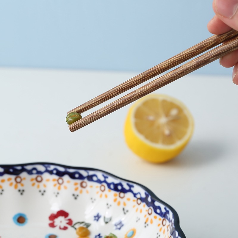 10雙裝原木雞翅木筷子家用天然實木無漆無蠟快子防滑家庭裝木筷子-細節圖4