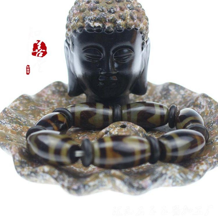 虎牙天珠瑪瑙手鏈保老保真老瑪瑙手串復古藏式民族風包郵包銅男女-細節圖4