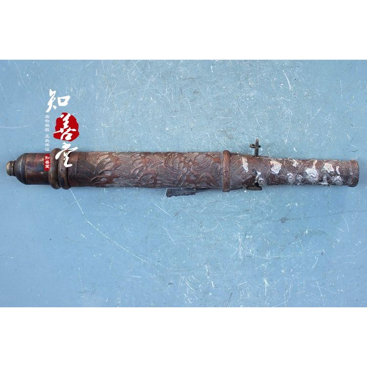 古玩雜項收藏 仿古兵器袖箭 歷代武器刺客信條 紫銅鎏銀盤龍袖箭-細節圖6