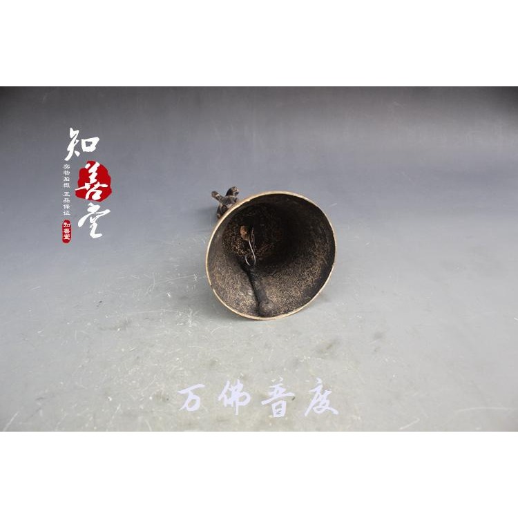 古玩雜項收藏 藏傳佛教密宗用品 尼泊爾手工打造五股金剛鈴杵-細節圖6