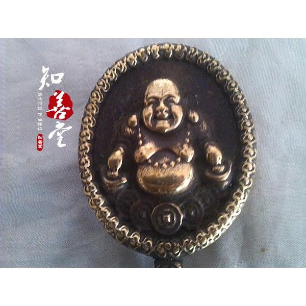 古玩雜項收藏 仿古純銅皮帶扣 黃銅雕刻 佛祖皮帶扣掛 陽剛大氣-細節圖2