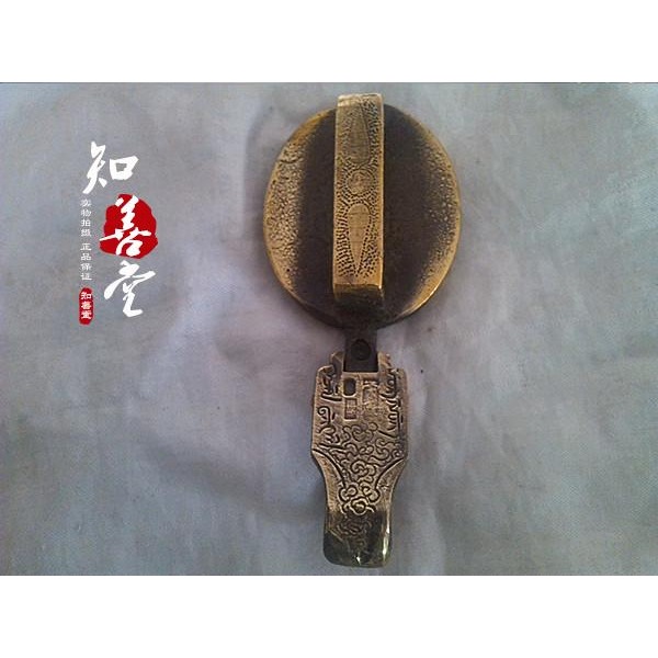 古玩雜項收藏 仿古純銅皮帶扣 黃銅雕刻 佛祖皮帶扣掛 陽剛大氣-細節圖4