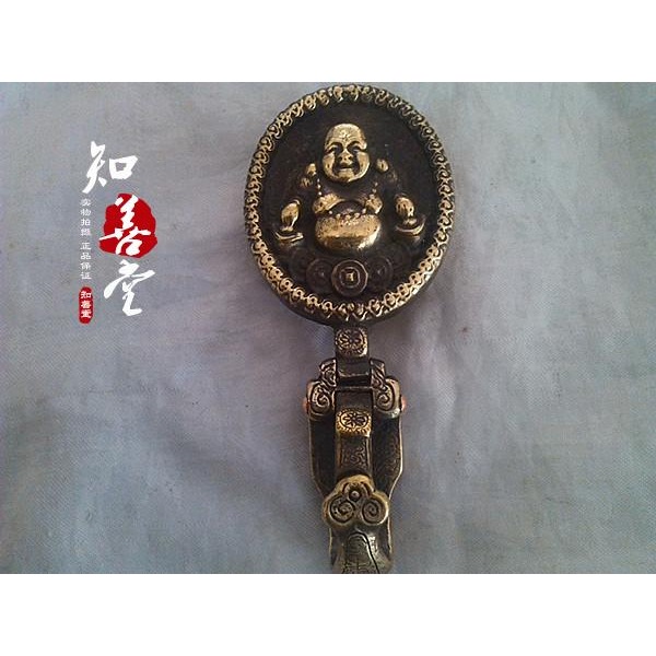 古玩雜項收藏 仿古純銅皮帶扣 黃銅雕刻 佛祖皮帶扣掛 陽剛大氣-細節圖6