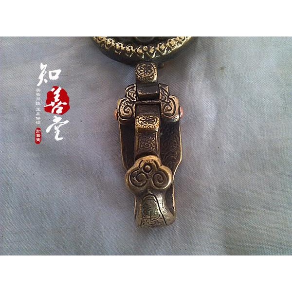 古玩雜項收藏 仿古純銅皮帶扣 黃銅雕刻 佛祖皮帶扣掛 陽剛大氣-細節圖8