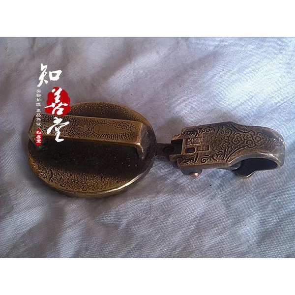 古玩雜項收藏 仿古純銅皮帶扣 黃銅雕刻 佛祖皮帶扣掛 陽剛大氣-細節圖10
