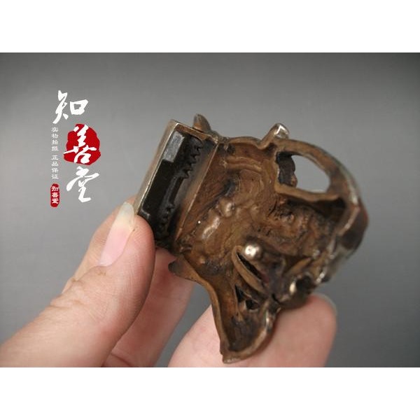 古玩雜項收藏 仿古純銅皮帶扣 純銅雕刻龍頭皮帶扣 陽剛大氣 男款-細節圖5