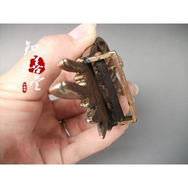 古玩雜項收藏 仿古純銅皮帶扣 純銅雕刻龍頭皮帶扣 陽剛大氣 男款-細節圖9