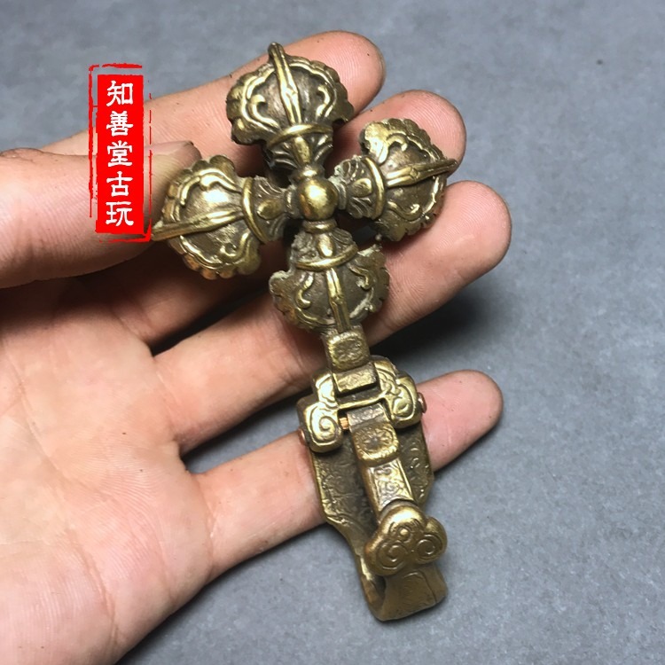 古玩雜項收藏 仿古純銅皮帶扣 黃銅雕刻 法器皮帶扣掛 陽剛大氣-細節圖8