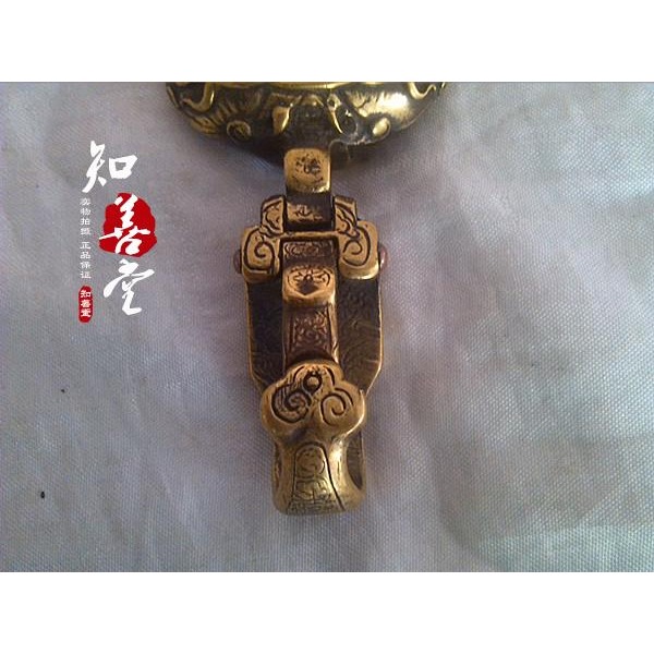 古玩雜項收藏 仿古純銅皮帶扣 黃銅雕刻 虎頭皮帶扣掛 陽剛大氣-細節圖3