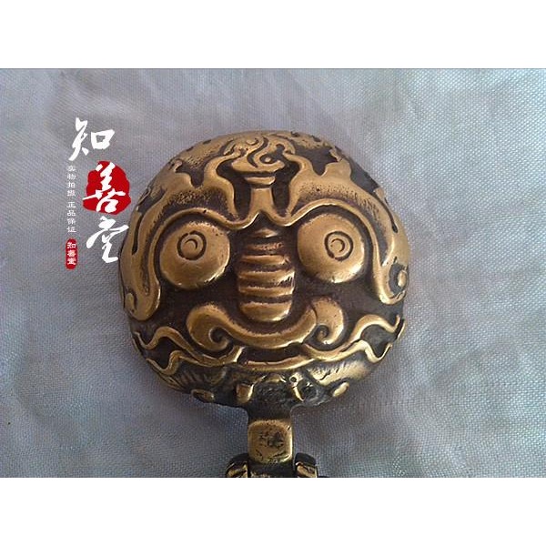 古玩雜項收藏 仿古純銅皮帶扣 黃銅雕刻 虎頭皮帶扣掛 陽剛大氣-細節圖7