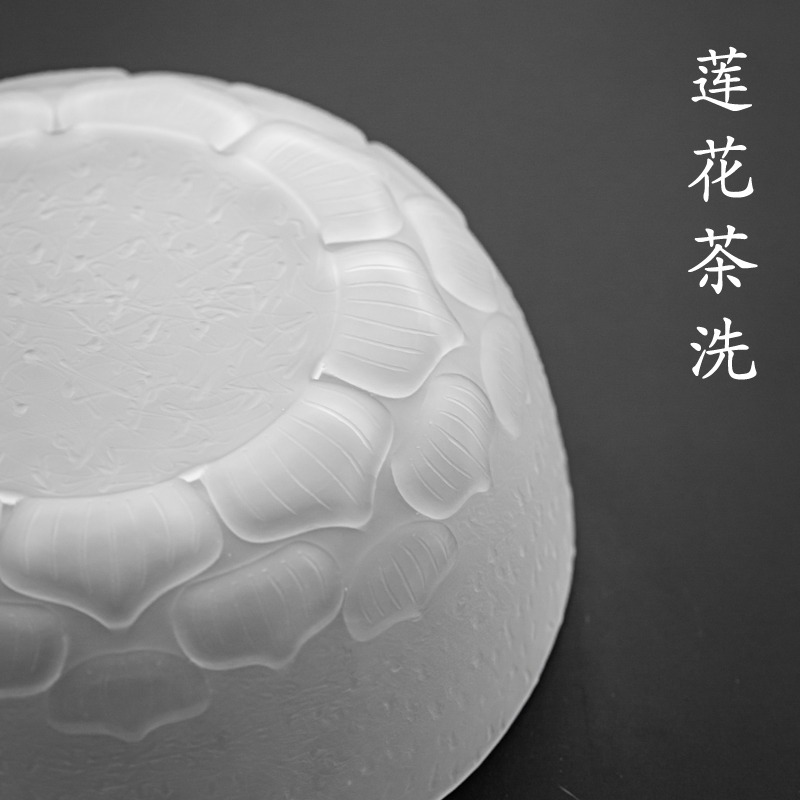 日式錘紋玻璃茶洗大號創意手工禪意功夫茶具配件洗茶碗水盂茶杯洗-細節圖3