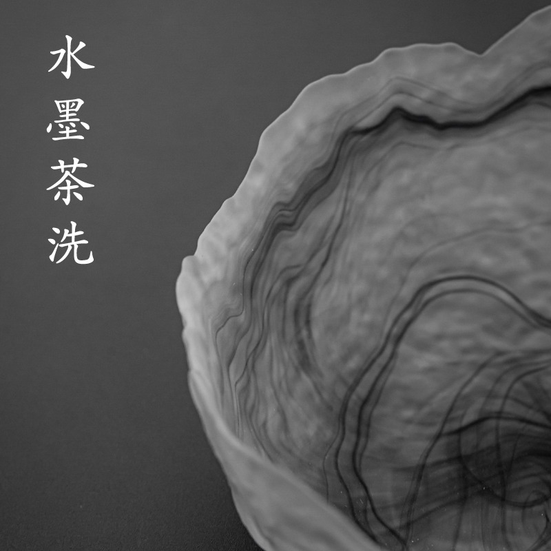 日式錘紋玻璃茶洗大號創意手工禪意功夫茶具配件洗茶碗水盂茶杯洗-細節圖4