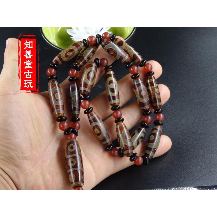 天然西藏瑪瑙玉髓黃三眼九眼天珠吊墜項鏈手串吊墜民族風飾品特價-細節圖2
