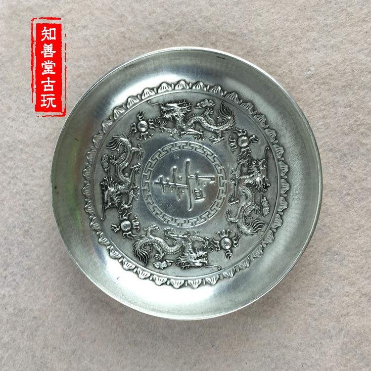 古玩雜項白銅做舊銅碗福字碗仿古做舊銅碗擺件吉祥如意福祿壽喜碗-細節圖10