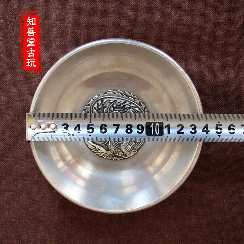 古玩雜項收藏 純銅擺件碗 白銅擺件三龍戲珠碗銅碗 純銅碗 白銅碗-細節圖9
