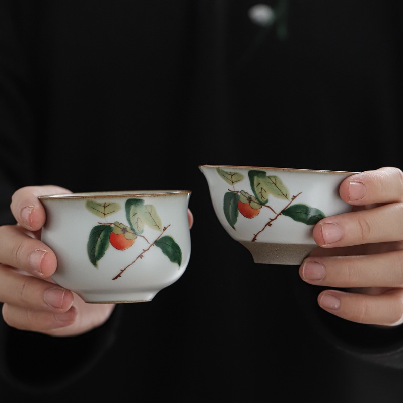 仿古汝窯小茶杯單只主人杯高端景德鎮陶瓷日式功夫品茗杯單杯開片-細節圖4