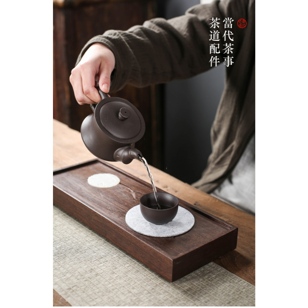 萬寒毛氈杯墊茶墊創意吸水防滑墊茶杯墊隔熱墊茶桌墊功夫茶道配件-細節圖7