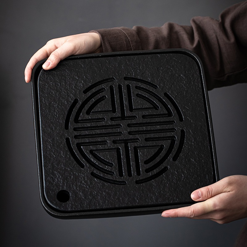 黑陶幹泡盤烏金石頭茶臺陶瓷家用天然簡約小型蓄水式日式輕奢茶海-細節圖5