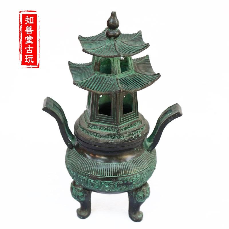 仿古做舊香爐 風水青銅香爐 辦公家居香爐 佛教薰香爐銅器擺件-細節圖3