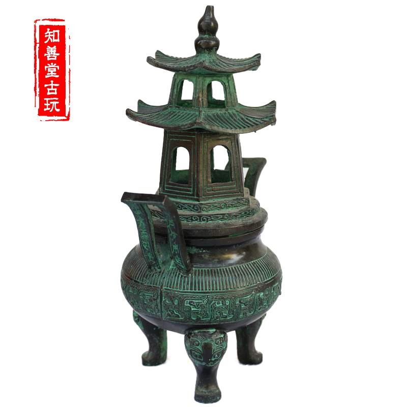 仿古做舊香爐 風水青銅香爐 辦公家居香爐 佛教薰香爐銅器擺件-細節圖6