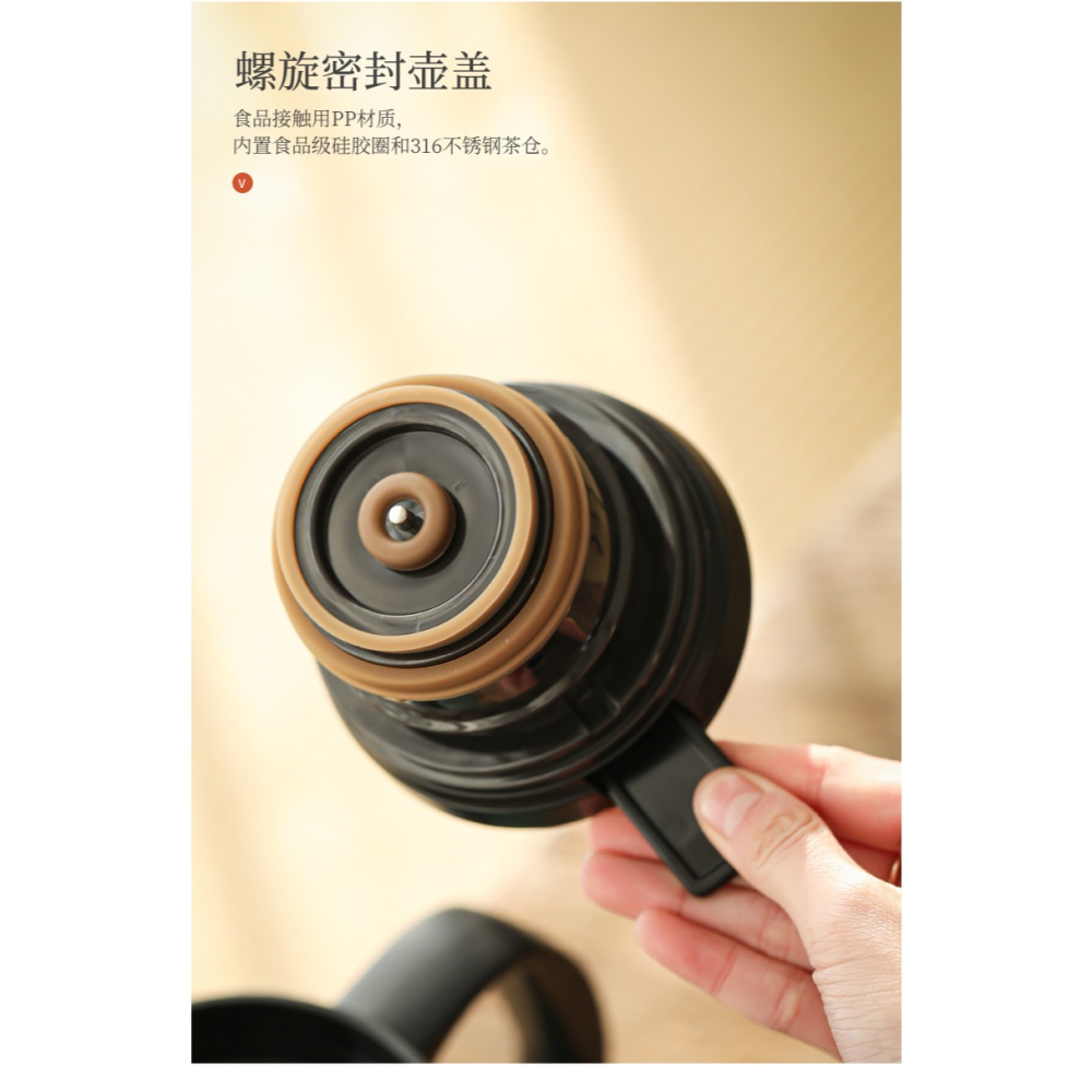 耐熱燜茶壺不銹鋼保溫水壺溫顯茶水帶過濾分離大容量家用泡茶悶壺-細節圖10